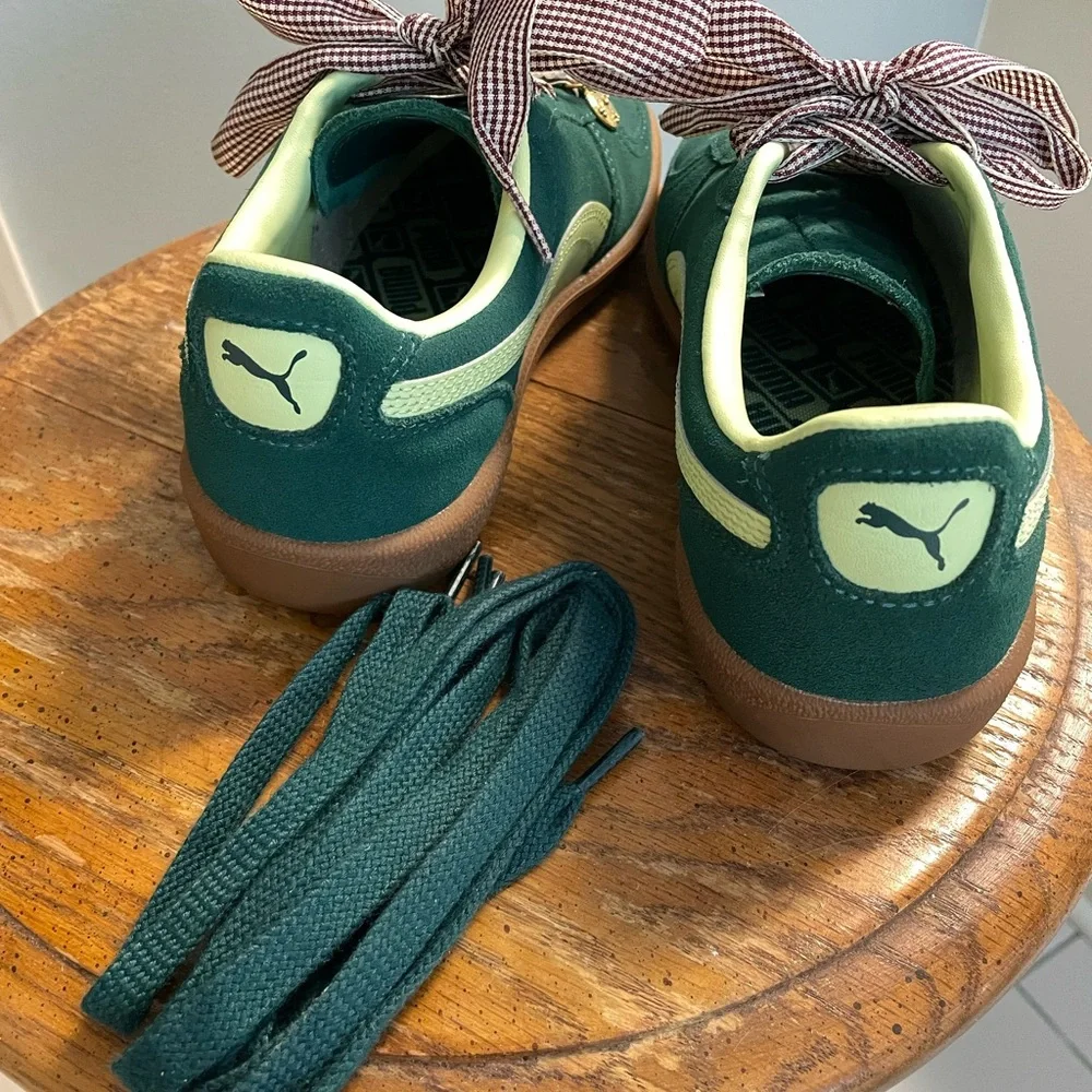 Puma Green Sneakers with Checkered Laces - Picture 3 of 6